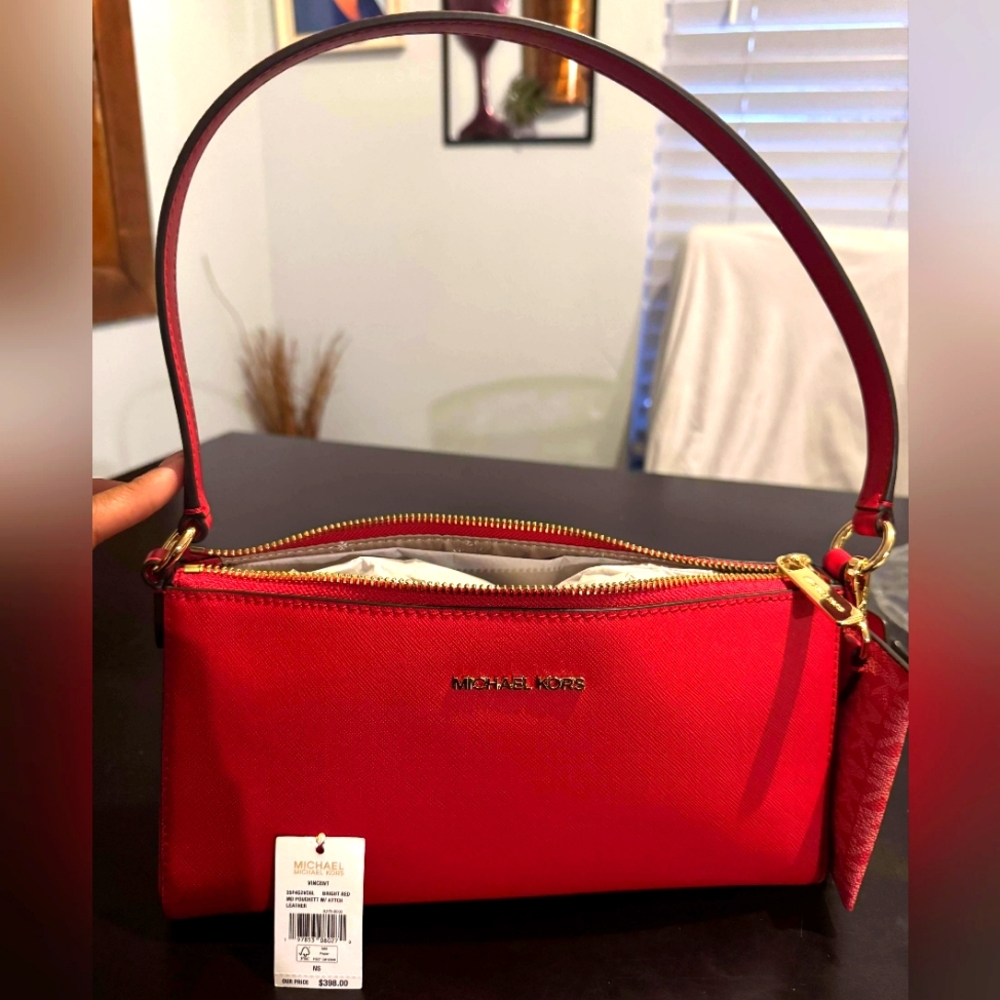 Michael kors red leather purse